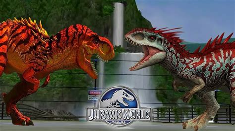 Tyrannosaurus Rex Vs Indominus Rex Jurassic Tournament Jurassic World The Game Youtube
