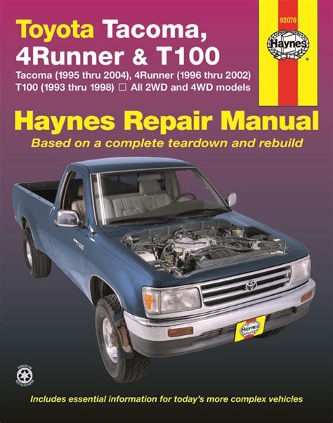 Toyota Tacoma 1995 2004 Haynes Repair Manuals And Guides