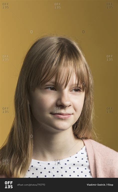Portrait Confident Tween Girl Offset Stock Photo Offset