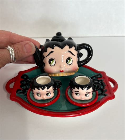 Vintage Betty Boop Miniature Tea Set Vandor 1995 Set Etsy