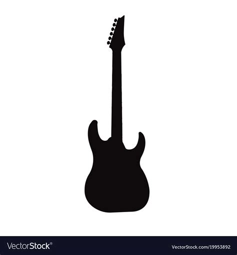 Electric Rock Guitar Music Instrumental Sign Vector Image