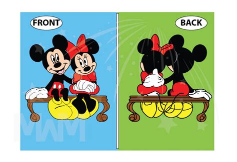 Disney Mickey And Minnie Mouse Sitting Hugging On A Bench Etsy