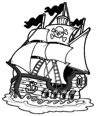 Statek Piracki Dzieci Kolorowanka Druku Piraci Drukowania Pokoloruj Drukowanka Sketch Coloring Page