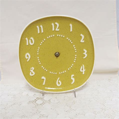 Vintage Russel Wright Clock Mustard Yellow Kitchen Wall Clock Etsy