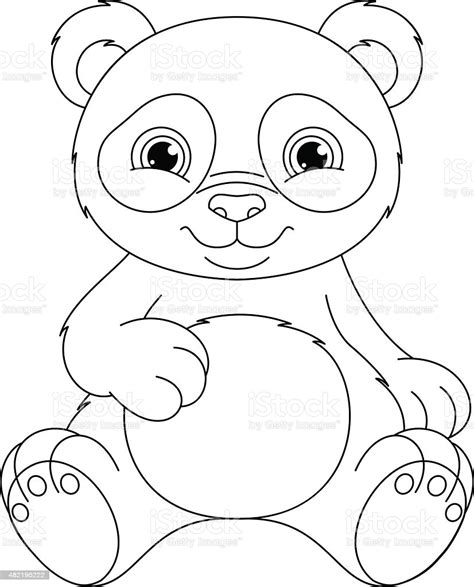 Ilustración de Panda Para Colorear Página y más Vectores Libres de