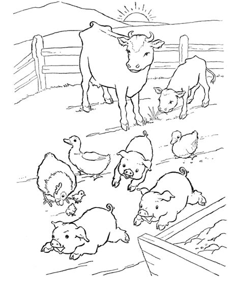 Farm Animals Coloring Pages For Kids Coloring Home