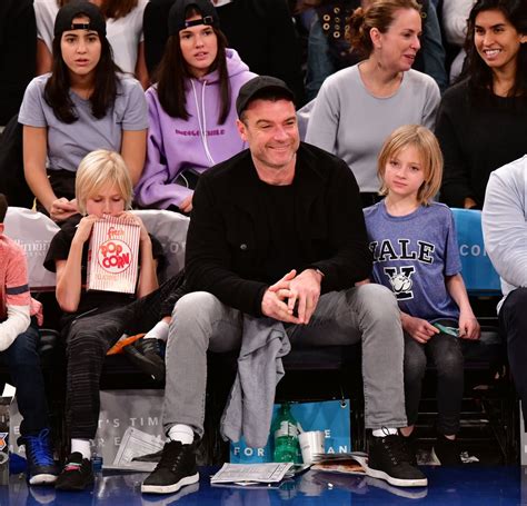 Liev Schreiber And His Sons At Basketball Game In Nyc 2017 Popsugar
