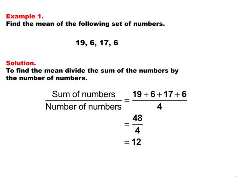 Student Tutorial Finding The Mean Of A Data Set I Media4math