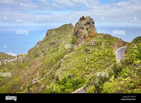 Anaga Rural Park Scenic Mountain Landscape With Atlantic Ocean In