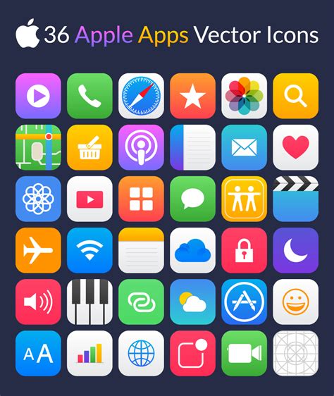36 Apple Apps Vector Icons Graphicsfuel Apple Apps Ios App Icon