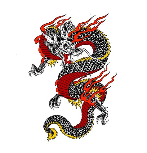 Japanese Dragon Vector Design T Shirt Wallpaper Tattoo Sticker 