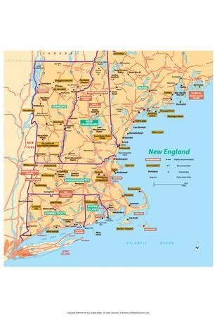 The best map of new england along with links to various digital and interactive maps provided by new england is a region which offers many different scenic landscapes within a relatively short. Michelin Official New England Map Art Print Poster Posters ...