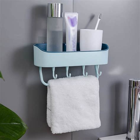 Shower storage presents a dilemma for many individuals, couples and families. No Drill Wall Mounted Shower Shelf Cell Phone Bathroom ...
