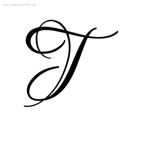 Letter T Cursive Hand Lettering Alphabet Monogram