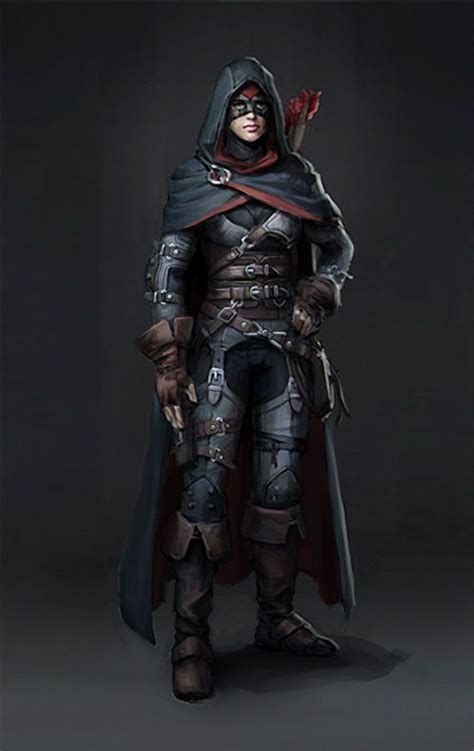 m rogue assassin leather armor cloak underdark artstation stealth archer dmitry morozov 2k