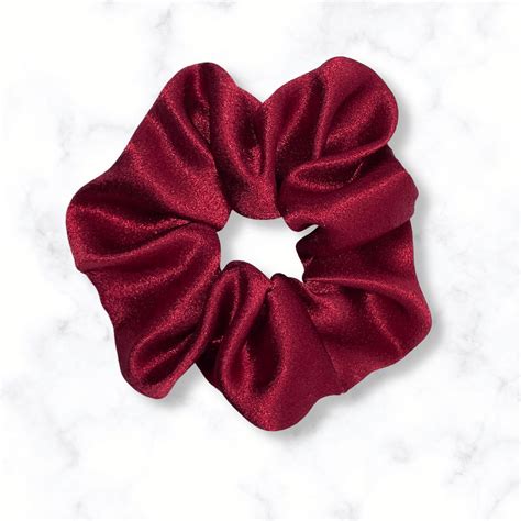 Red Satin Scrunchie Handmade These Scrunchies Depop