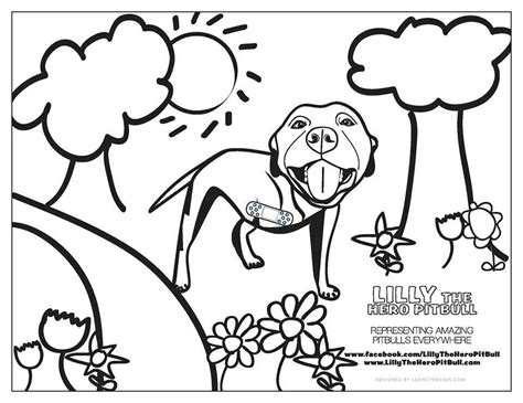 Free printable pitbull coloring pages. Lilly the Hero Pitbull Coloring Page | Coloring pages, Dog ...