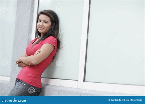 Woman Leaning On The Wall Stock Image Image Of Twenties