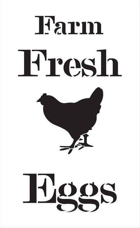 Farm Fresh Eggs Chicken Serif Word Art Stencil Select Etsy Farm