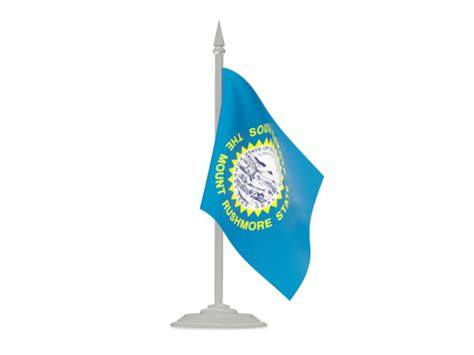 Flag With Flagpole Illustration Of Flag Of South Dakota