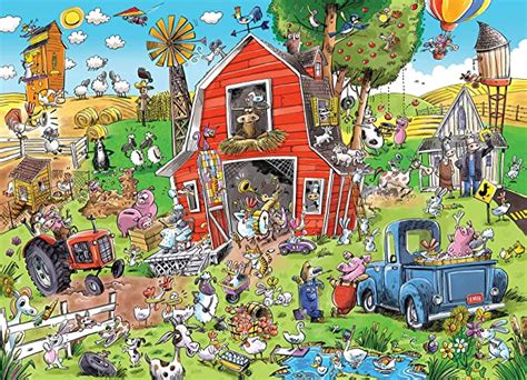 Cobble Hill 500 Piece Puzzle Doodletown Farmyard Folly Jigsaw
