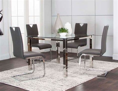 Skyline Square Dining Room Set W Dana Charcoal Chairs By Cramco