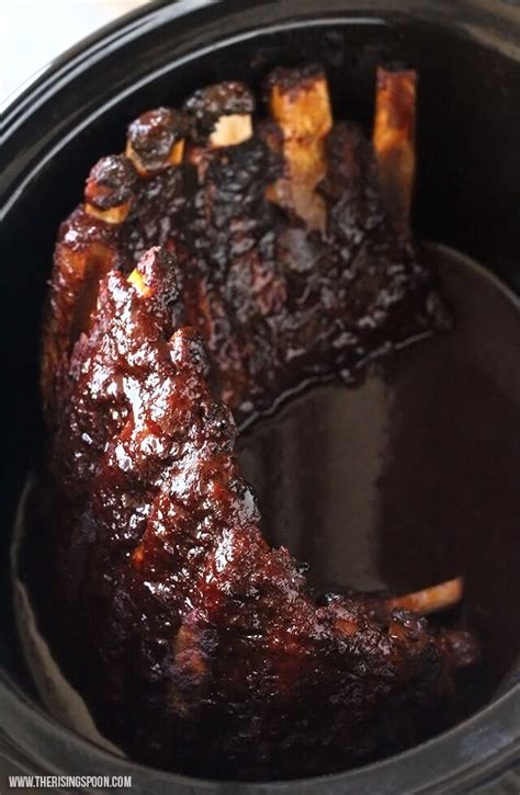 You want the meat to still be on the bone and to easily pull off but not be falling off. Easy Crock-Pot BBQ Ribs | Recipe | Rib recipes, Slow ...