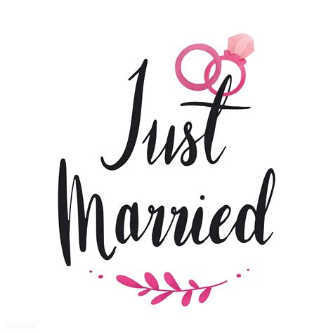Just Married Typography Vector In Black Free Image By Rawpixel Com Just Married Happy