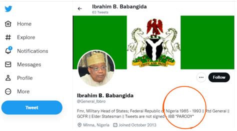 Viral Tweets From Parody Account Allege Babangidas Support For Peter Obi