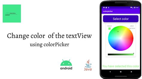 How To Change Textview Color Using Colorpicker In Android Studio For