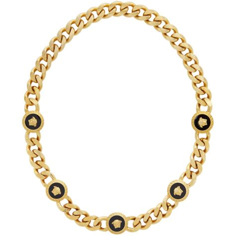 Versace Gold Resin Medusa Chain Necklace Versace