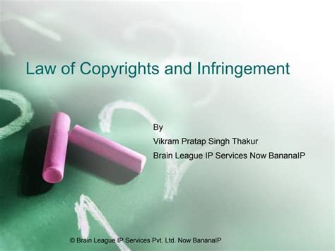 Copyright Law Of Copyrights And Infringement A Presentation At