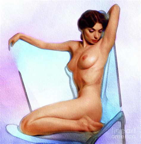 Vintage Nude Pinup Painting By Esoterica Art Agency Fine Art America