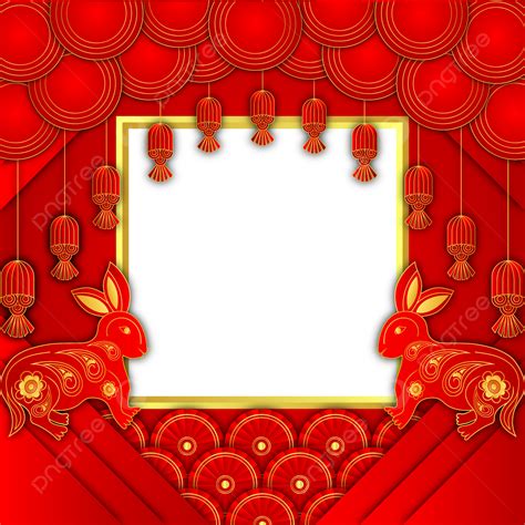 chinese new year of the rabbit lunar chinese twibbon chinese new year 2023 chinese border png