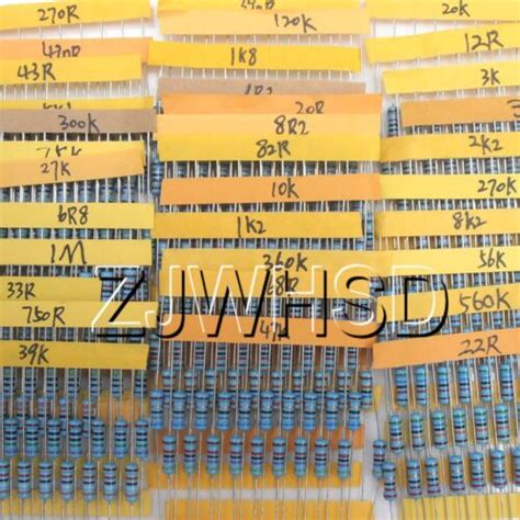 12Ω1m Ω 500pcs 50 Values 12w 05w 1 Metal Film Resistors Assorted