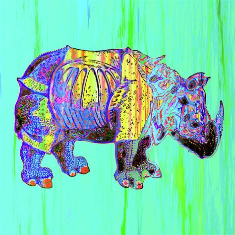 Colorful Rhino Digital Art By Joy Mckenzie Fine Art America