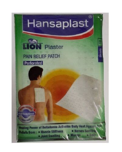 Hansaplast Belladonna Pain Relief Plasters 17x11cm Ayurvedic Pack Of