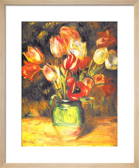 Tulips In A Vase Art Print By Pierre Auguste Renoir King And Mcgaw