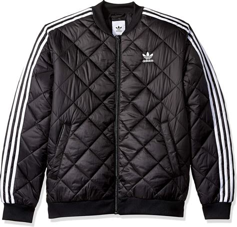 Adidas Originals Men S Superstar Quilted Jacket Black White Amazon Co