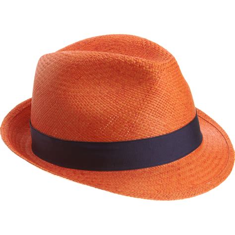 Borsalino Panama Hat In Orange For Men Straw Lyst