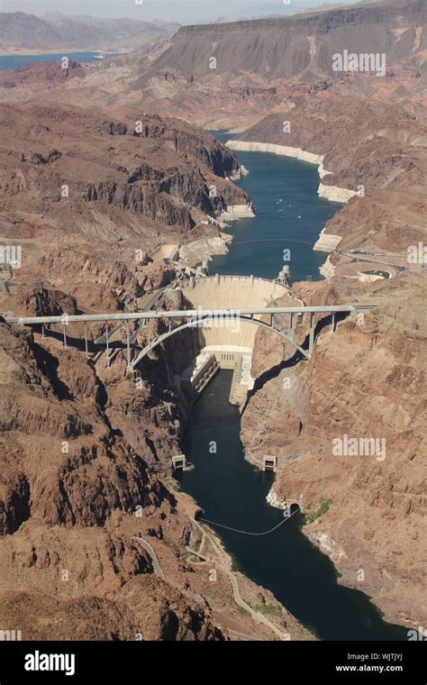 Aerial View Of Hoover Dam And Bridge Stock Photo Alamy