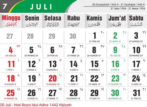 The Best Kalender Juli 2022 Beserta Tanggal Merah References Kelompok