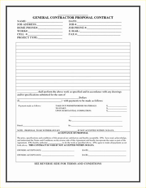 General Contractor Contract Template Free Of Free Printable Independent