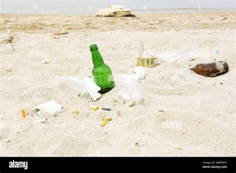 Garbage On The Beach Stock Photo Alamy
