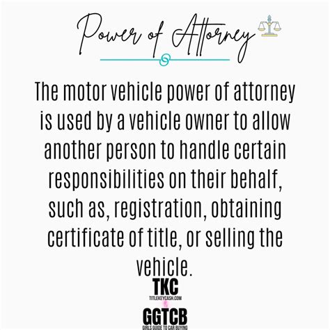 Power Of Attorney For A Motor Vehicle Transaction Car Etsy