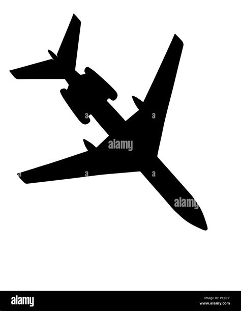 Flying Airliner Silhouette Auf Weiß Stock Vektorgrafik Alamy