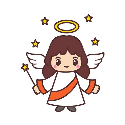 Cute Angels Cartoon Vector Premium