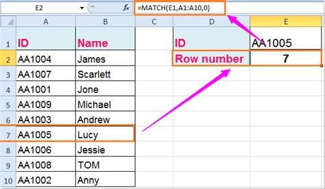How To Vlookup To Get The Row Number In Excel
