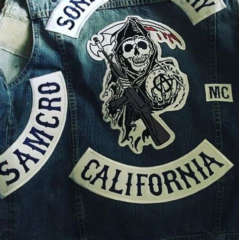 Sons Of Anarchy Emblem Motorcycle Biker Club Jacket Back Embroidered