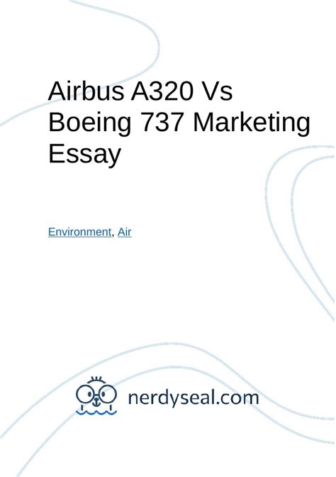 Airbus A320 Vs Boeing 737 Marketing Essay 2228 Words Nerdyseal